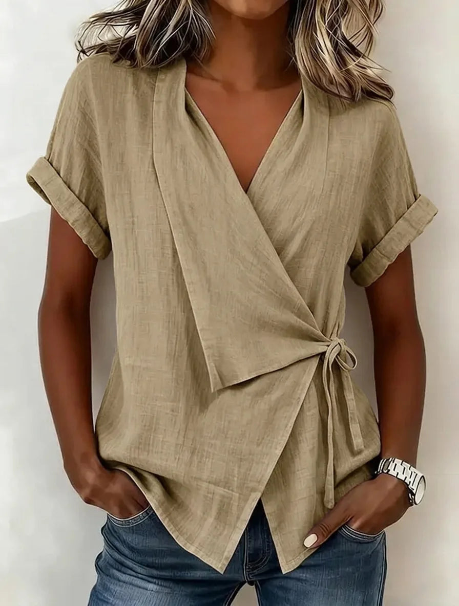 Women's Asymmetrical Wrap Blouse