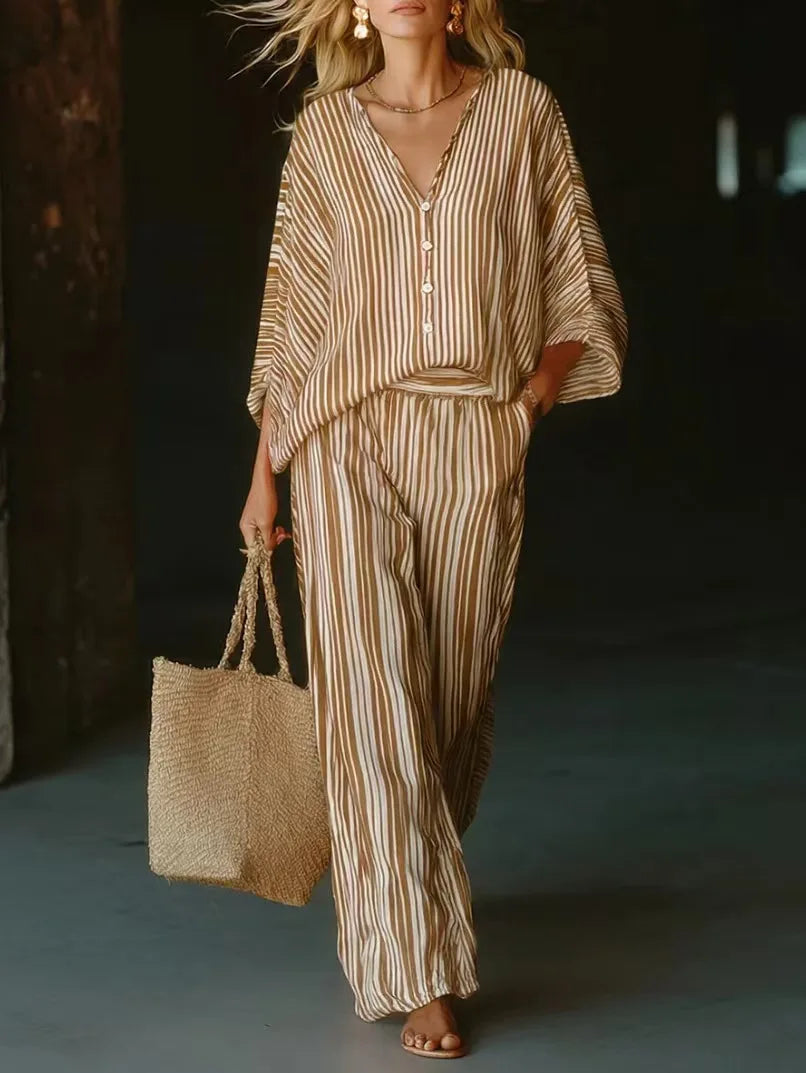 Women's Striped Matching Set