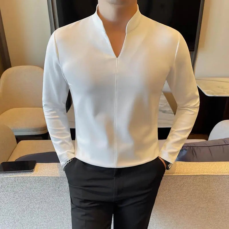 Slim Fit Long-Sleeve V-Neck T-Shirt