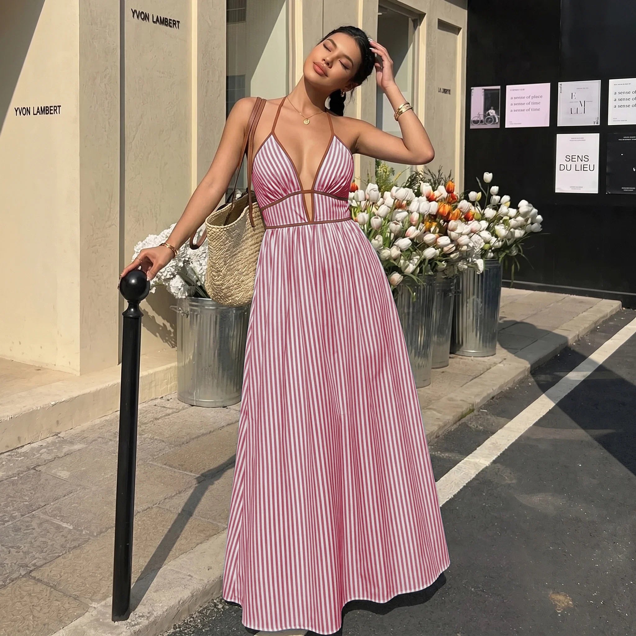 Women's Flowing Halter Neck Maxi Dress