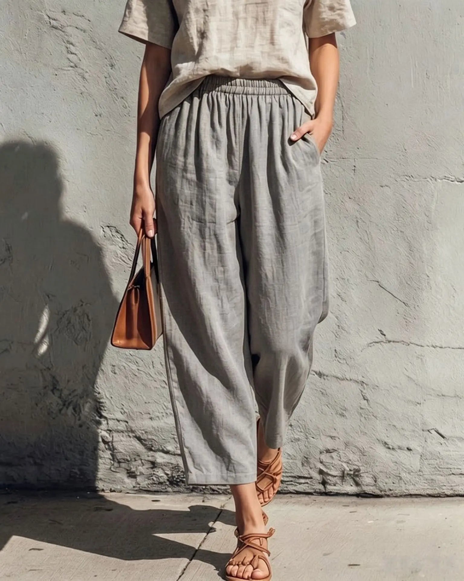 Women's Wide Leg Linen Pants