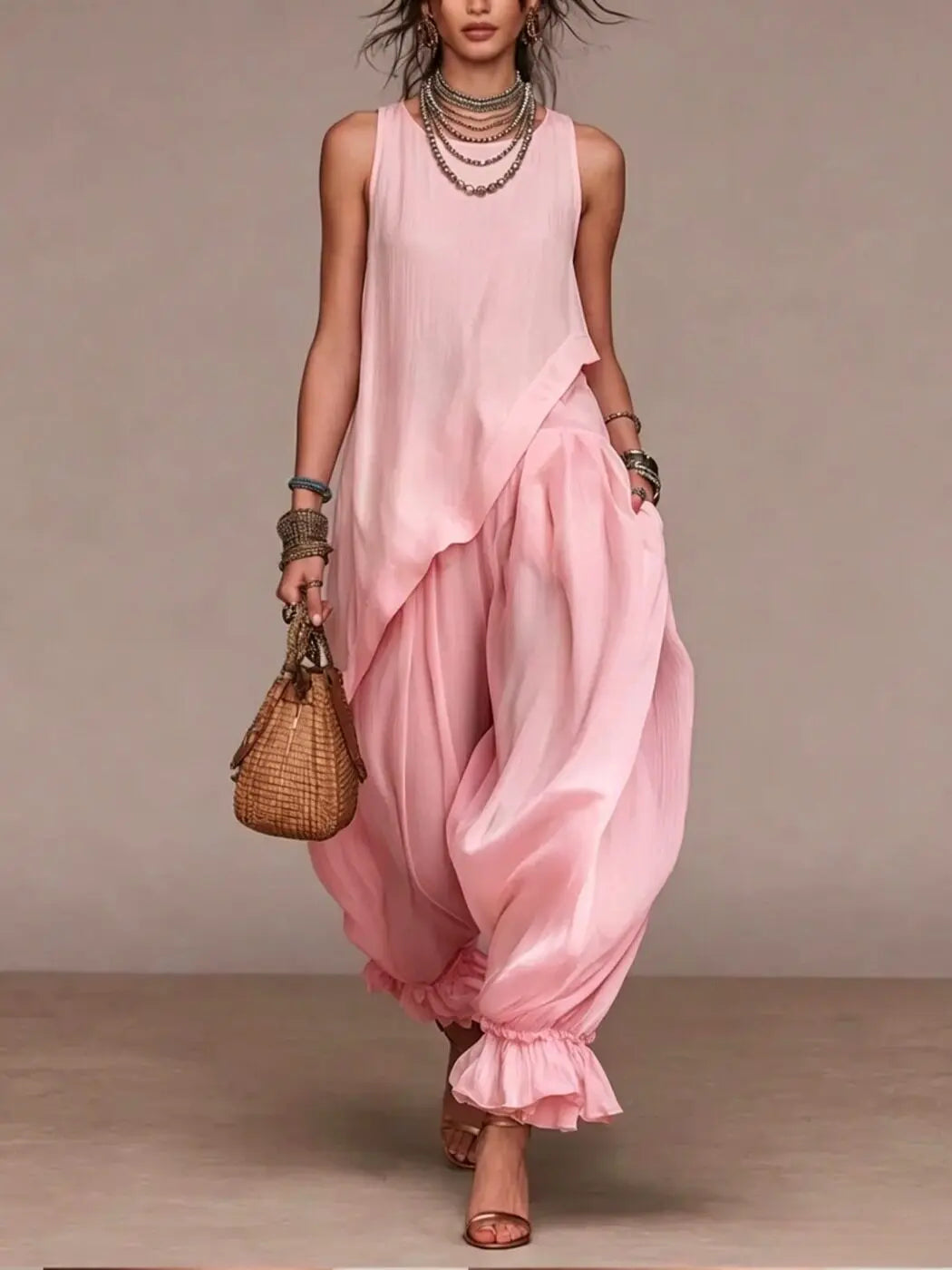 Women's Relaxed Harem Two-Piece Set