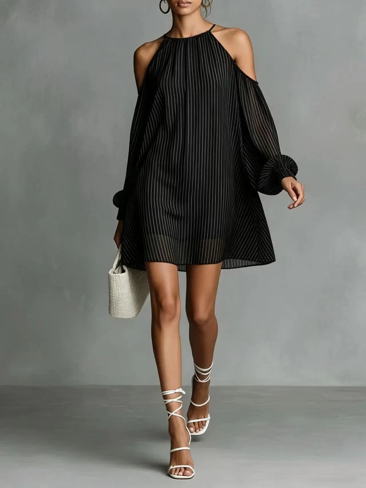 Women's Off Shoulder Chiffon Mini Dress