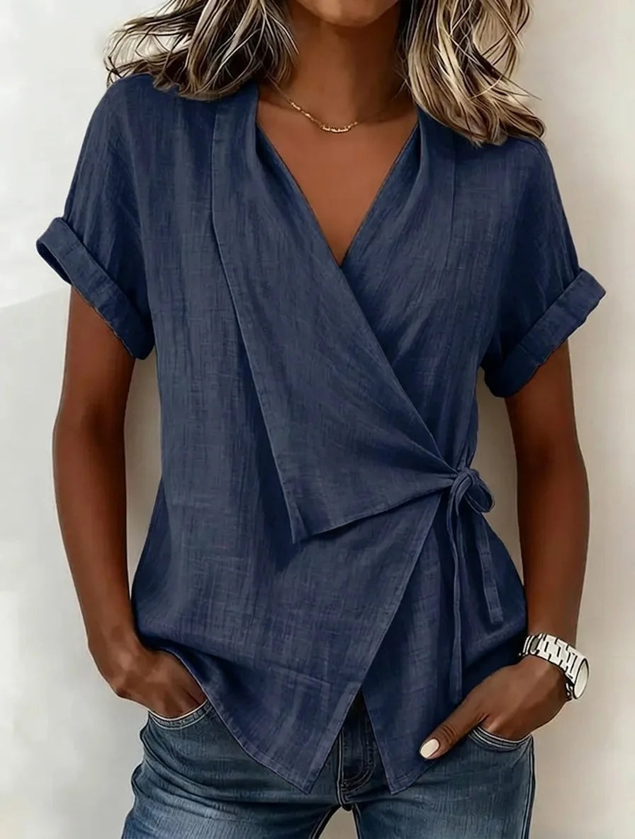 Women's Asymmetrical Wrap Blouse