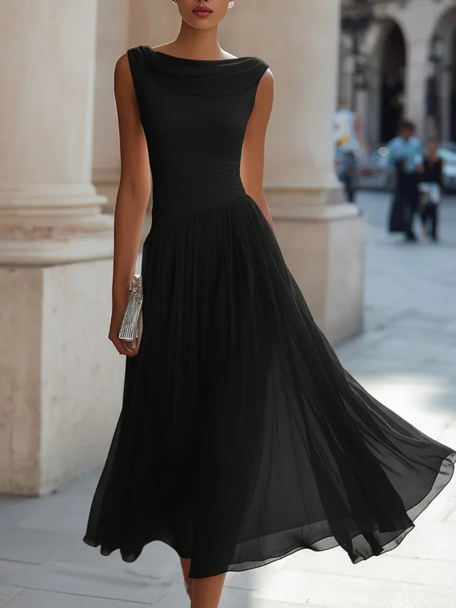 Women's Flowing Pleated Midi Dress