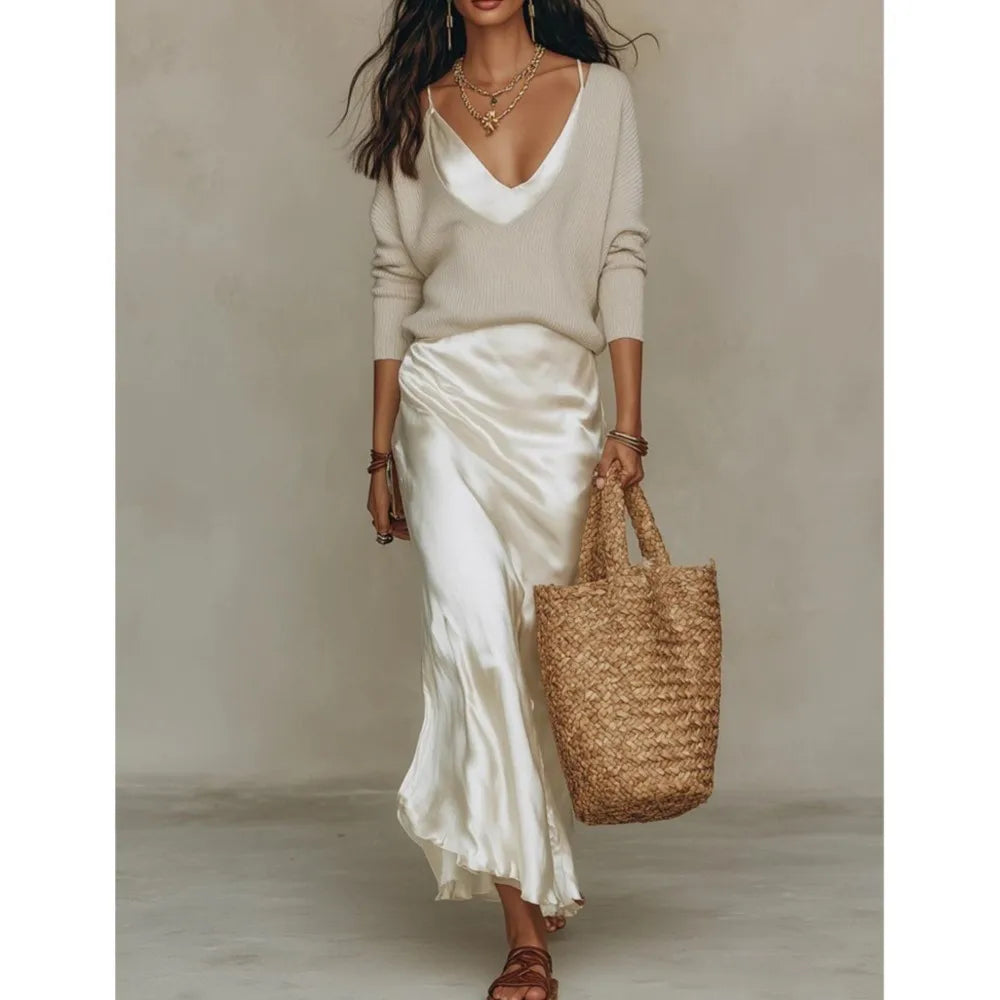 Women's Silk Skirt Set
