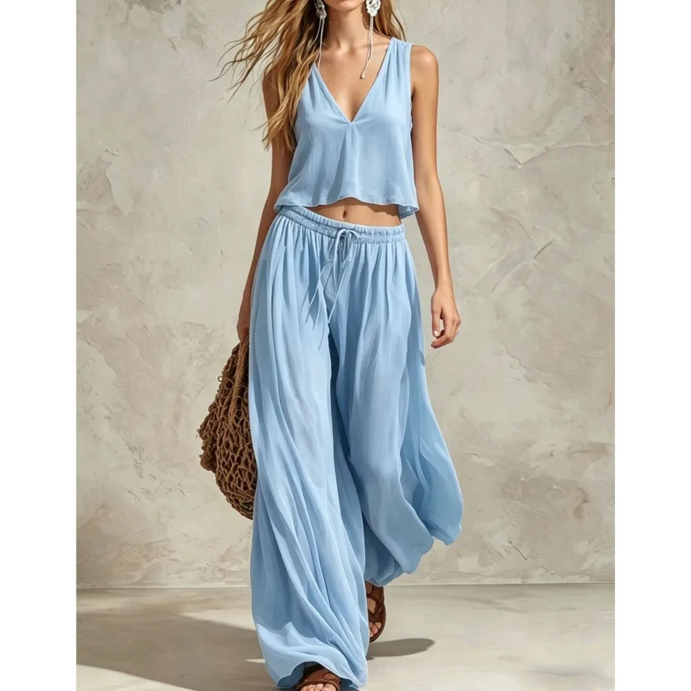 Women's Wide Leg TwoPiece Set