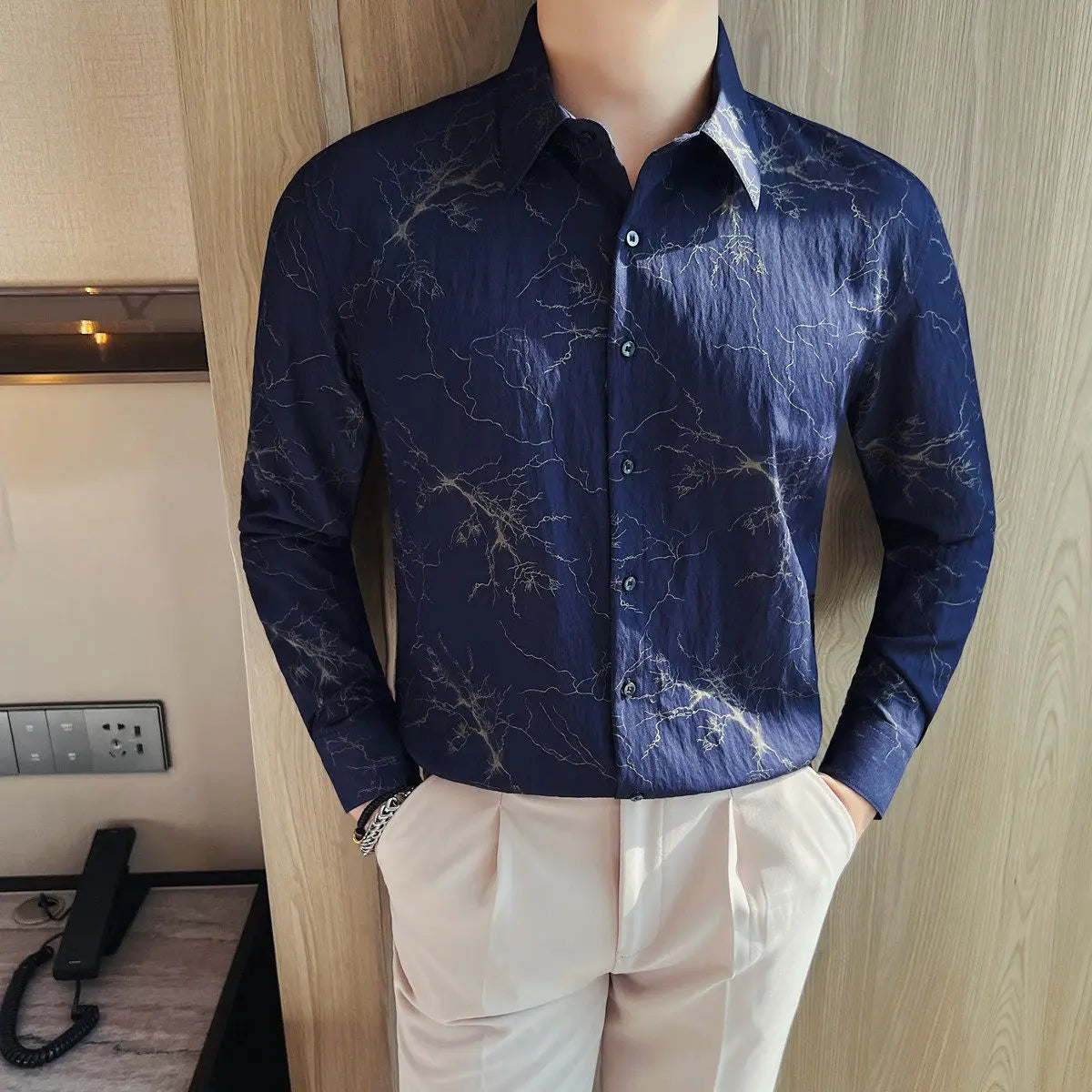Slim Fit Printed Long-Sleeve T-Shirt
