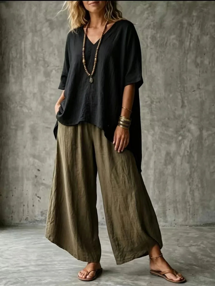 Women's Linen Blend Co-Ord Set