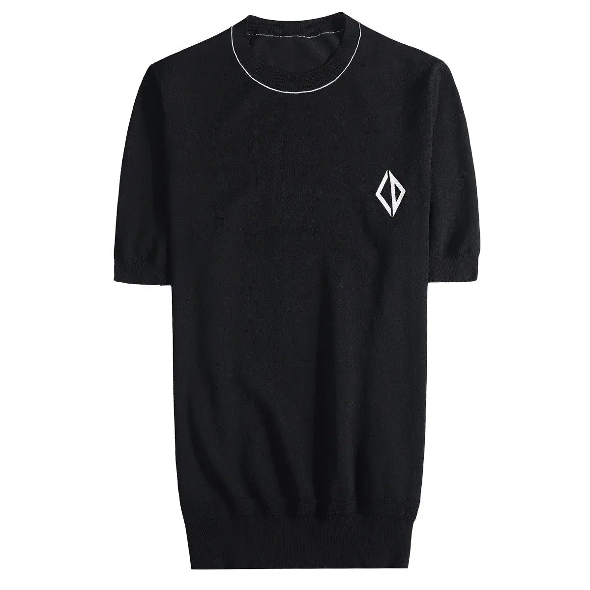 Slim Fit Silk Short-Sleeve Knit Sweater