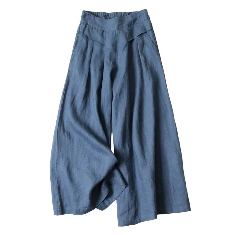 Women's Cotton Linen Wide Leg Pants