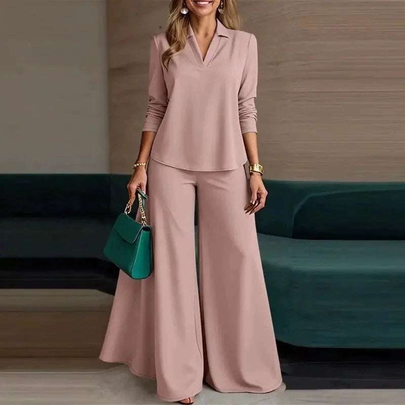 Women's Relaxed Wide Leg Pants Set