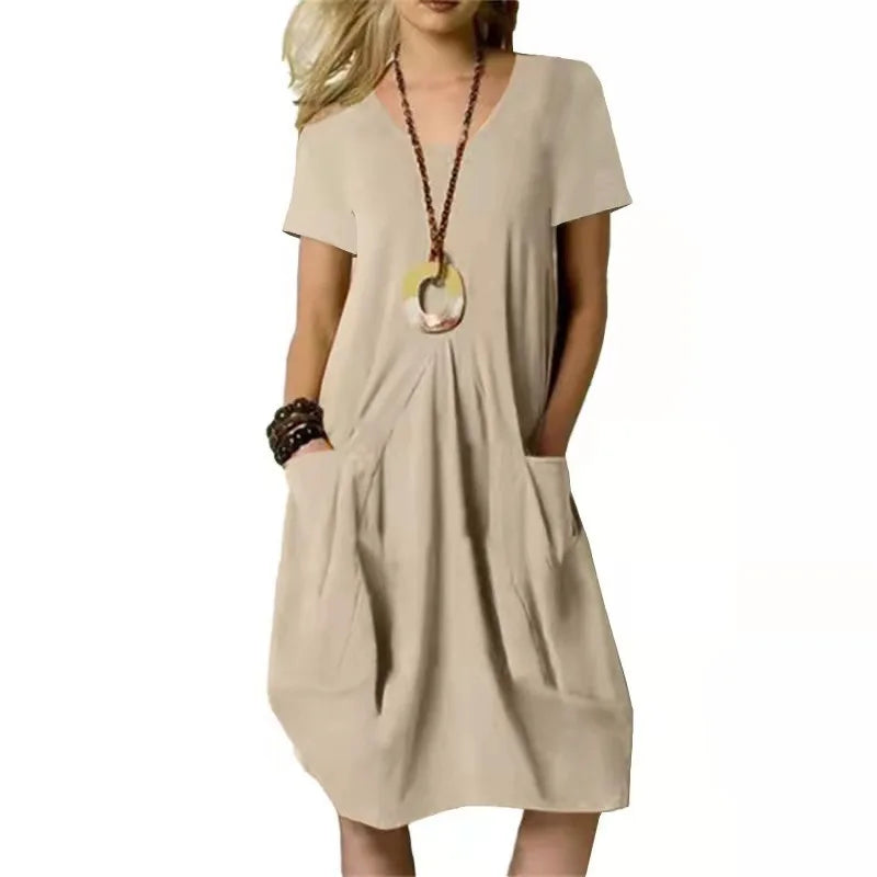 Women's Casual Pocket Midi Dress