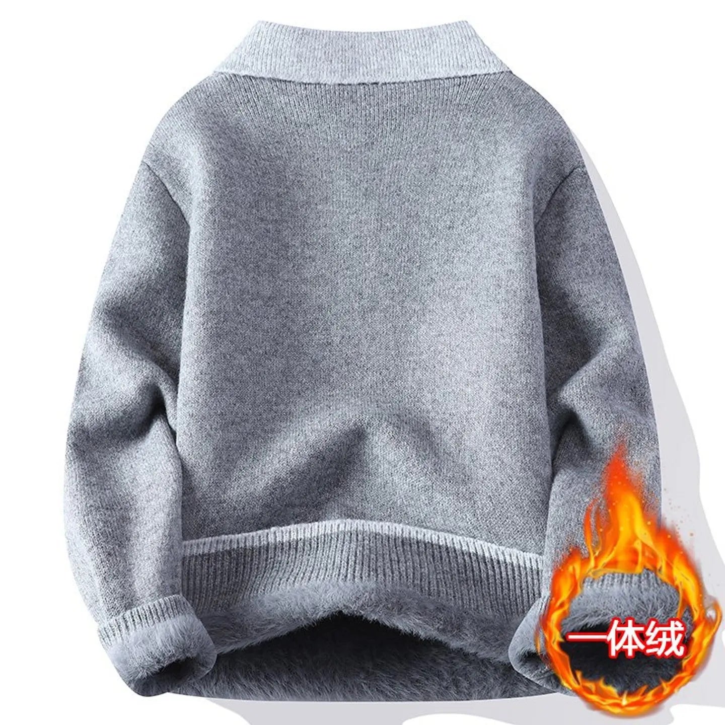 Relaxed Fit Long-Sleeve Knit Sweater