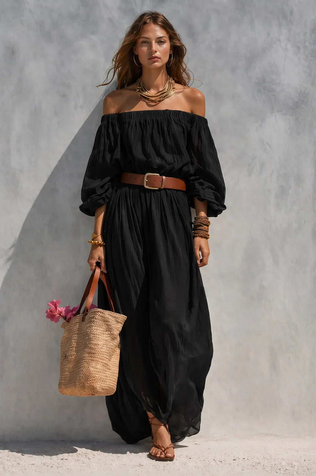 Women's Off Shoulder Maxi Dress