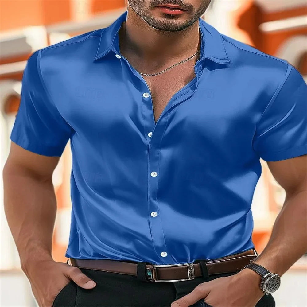 Women's Premium Satin Button Shirt