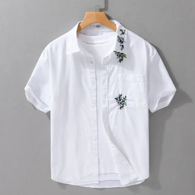 Women's Casual Embroidered Button Shirt