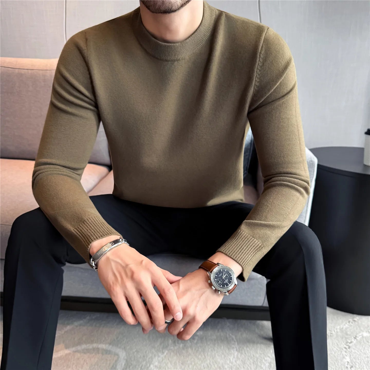 Slim Fit Long-Sleeve Knit Sweater