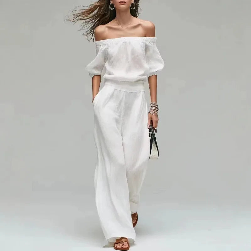 Women's Off Shoulder Two-Piece Set