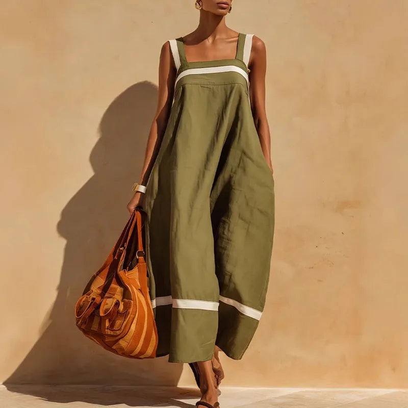 Women's Color Block Maxi Dress