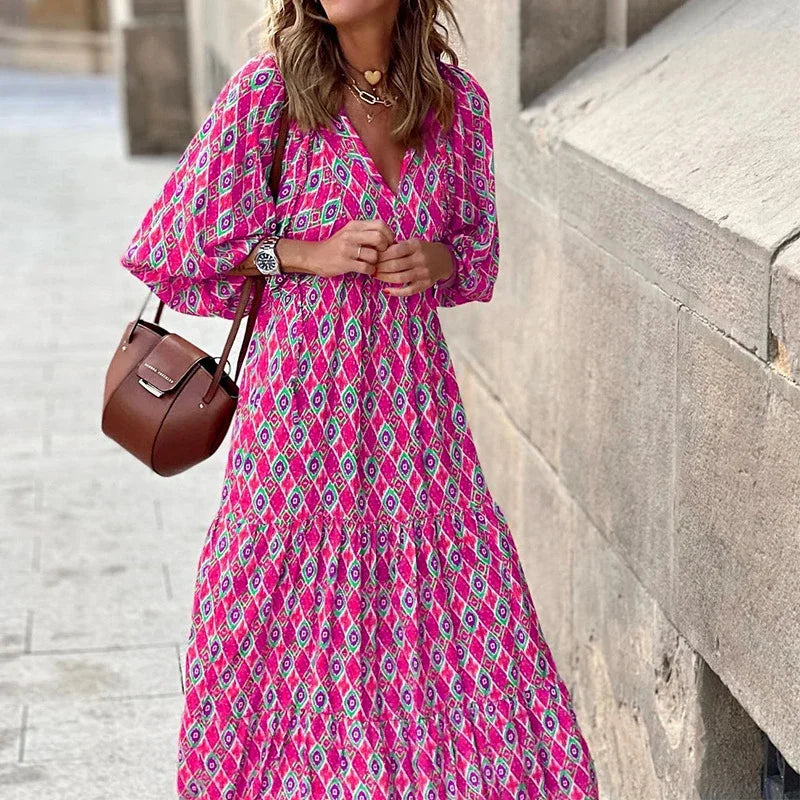 Women's Effortless Floral Boho Maxi Dress