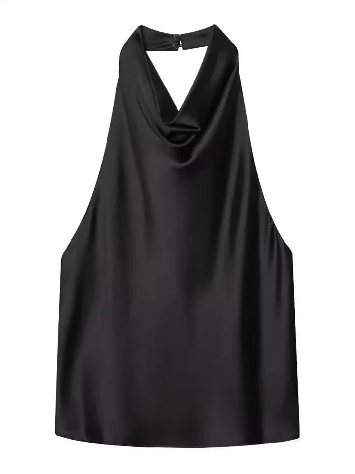 Women's Satin Halter Blouse