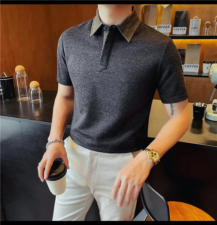 Slim Fit Linen Polo Shirt