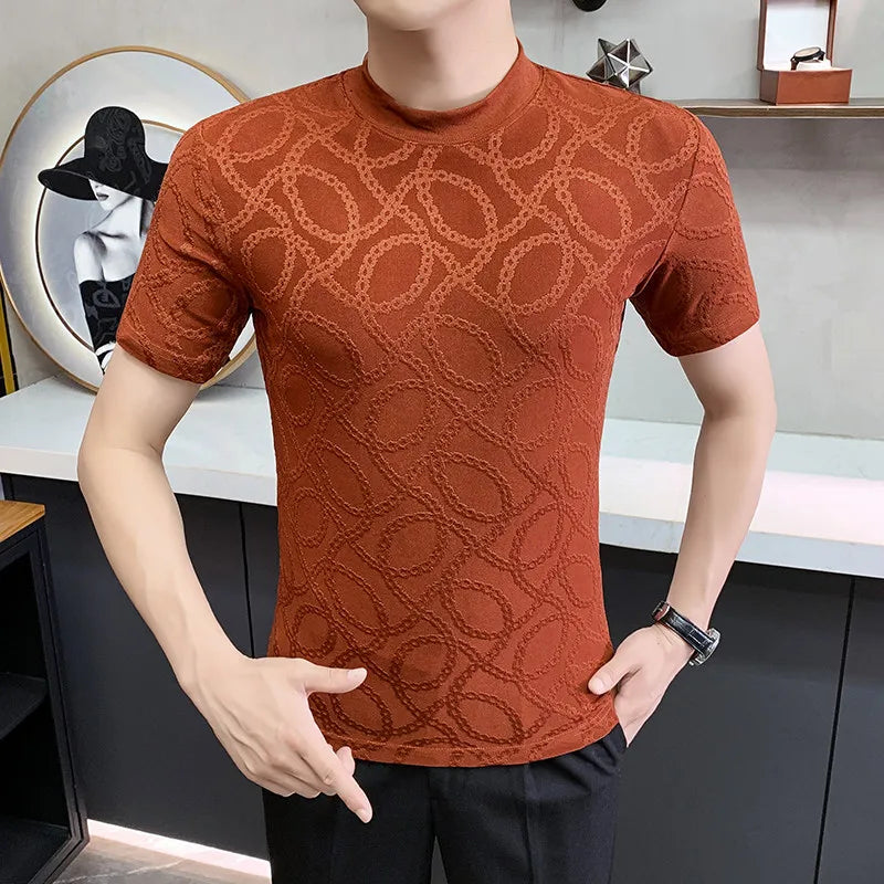 Slim Fit Short-Sleeve Knit Sweater