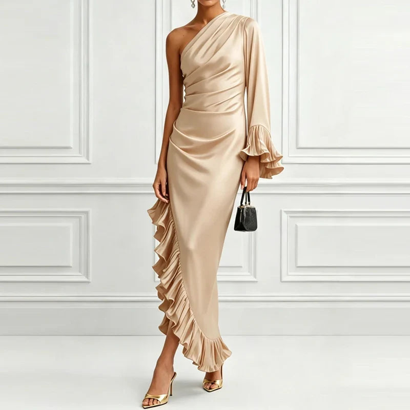 Women's Elegant Ruffle Maxi Dress
