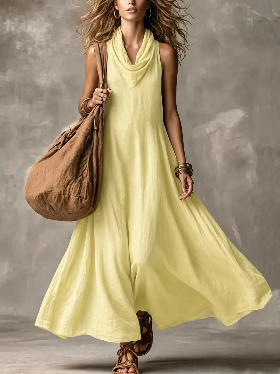Women's Cowl Neck Maxi Dress
