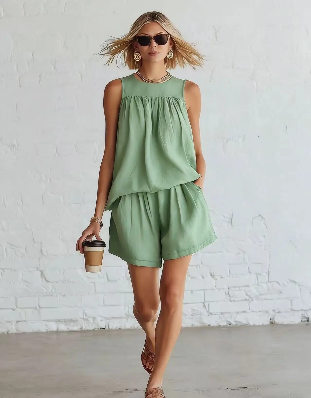Women's Casual Relaxed Shorts Set
