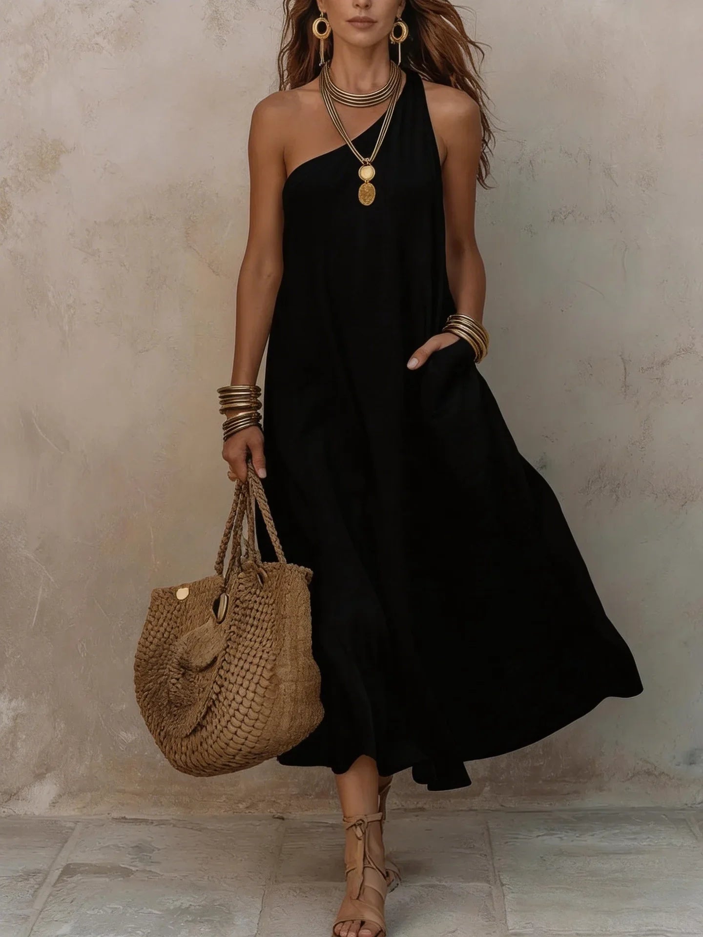 Women's Asymmetrical Midi Dress