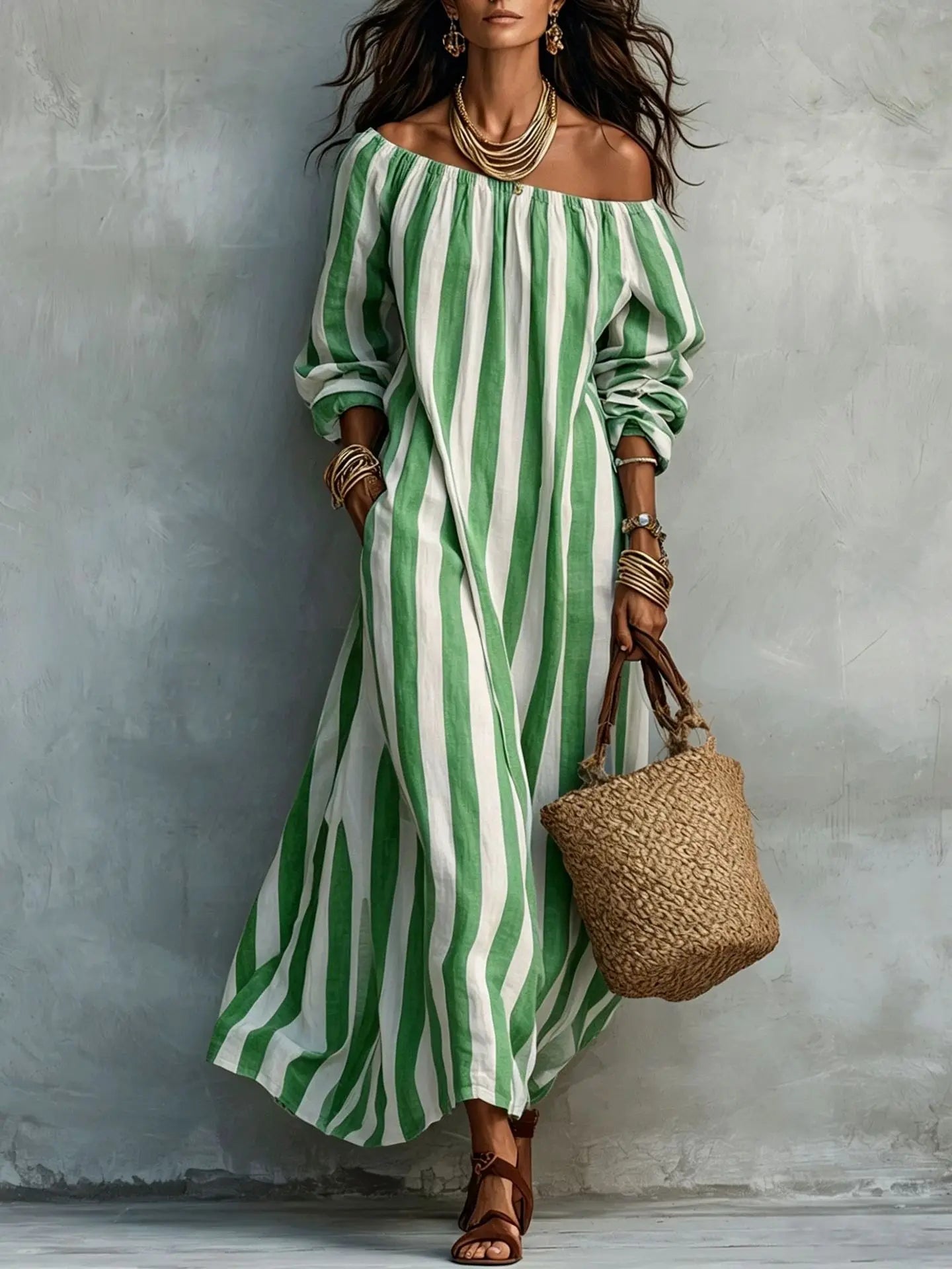 Women's Off Shoulder Maxi Dress