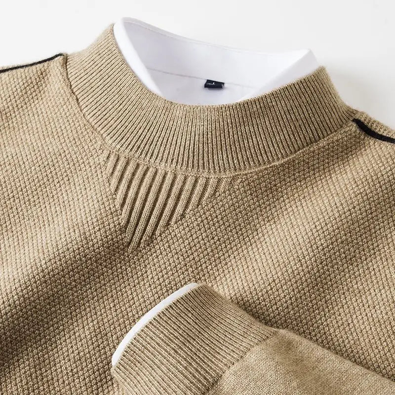 Jacquard Mock Neck Sweater