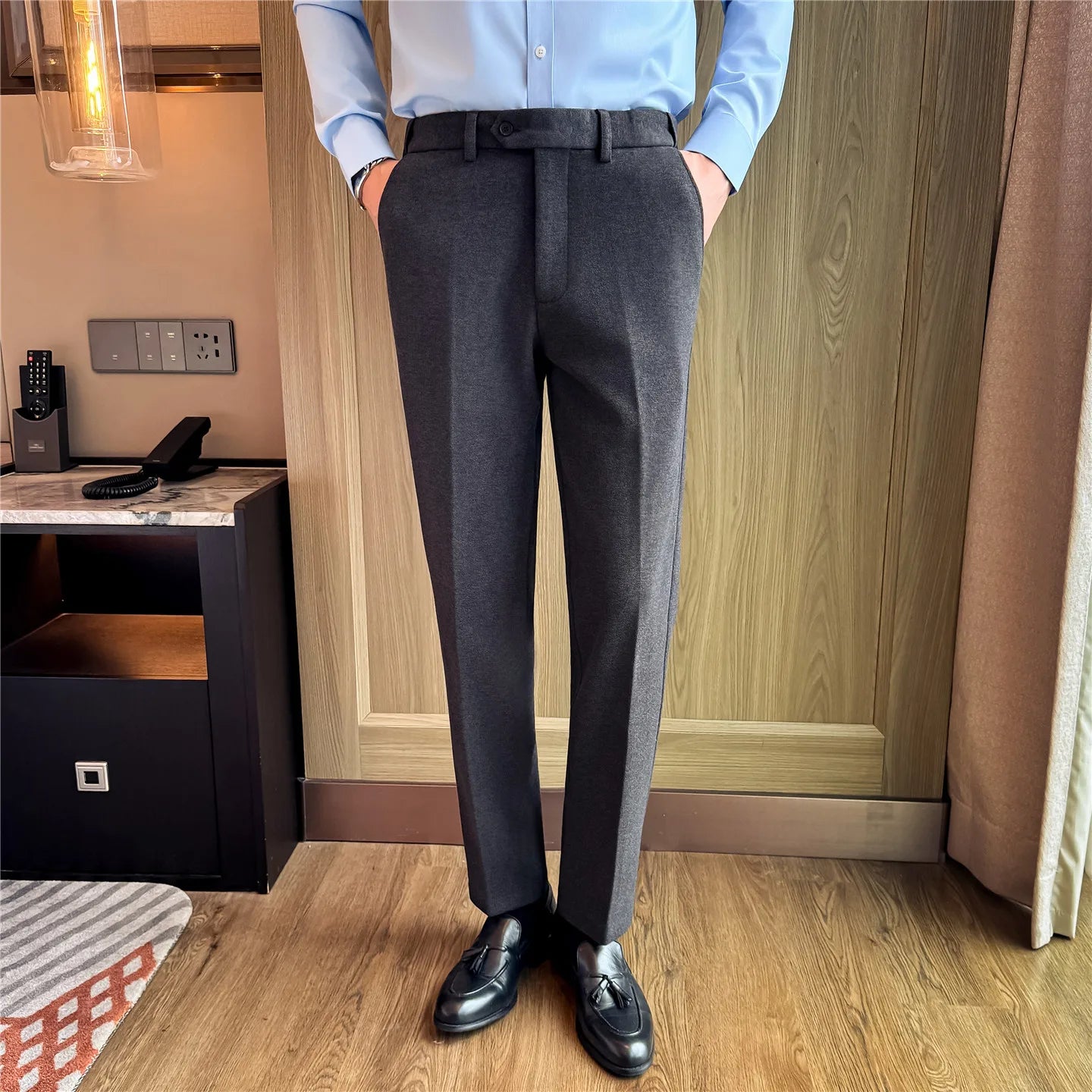 Slim Fit Wool Suit Trousers