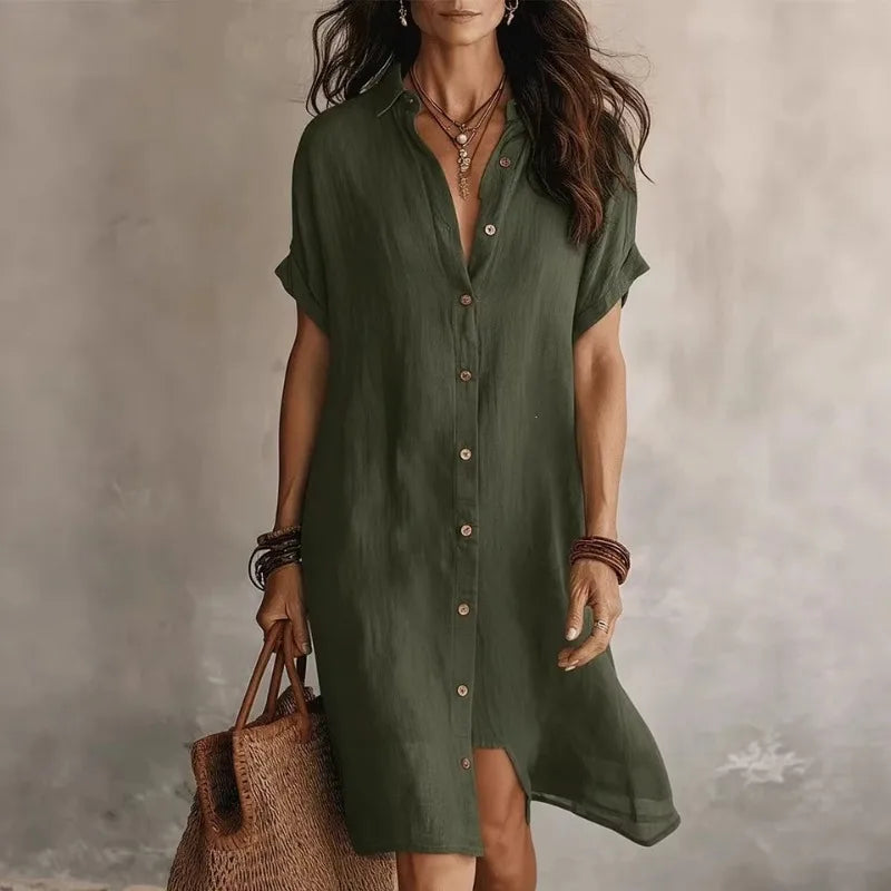 Women's Button Down Shirt Dress