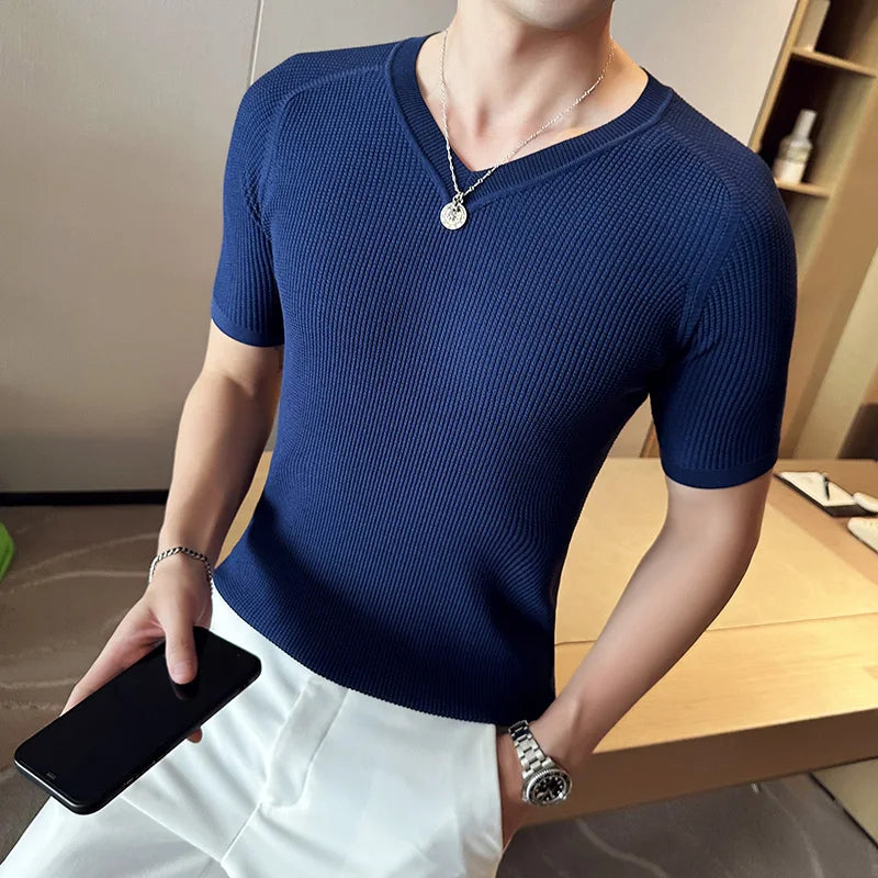 Slim Fit Short-Sleeve V-Neck T-Shirt