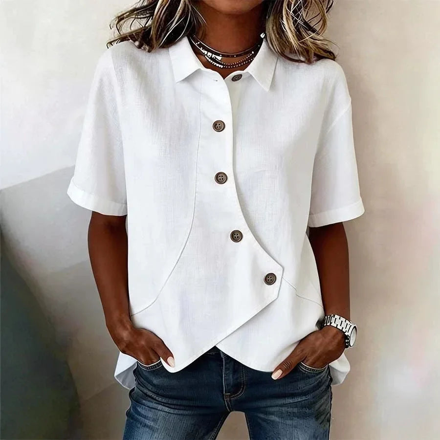 Women's Asymmetrical Button Blouse