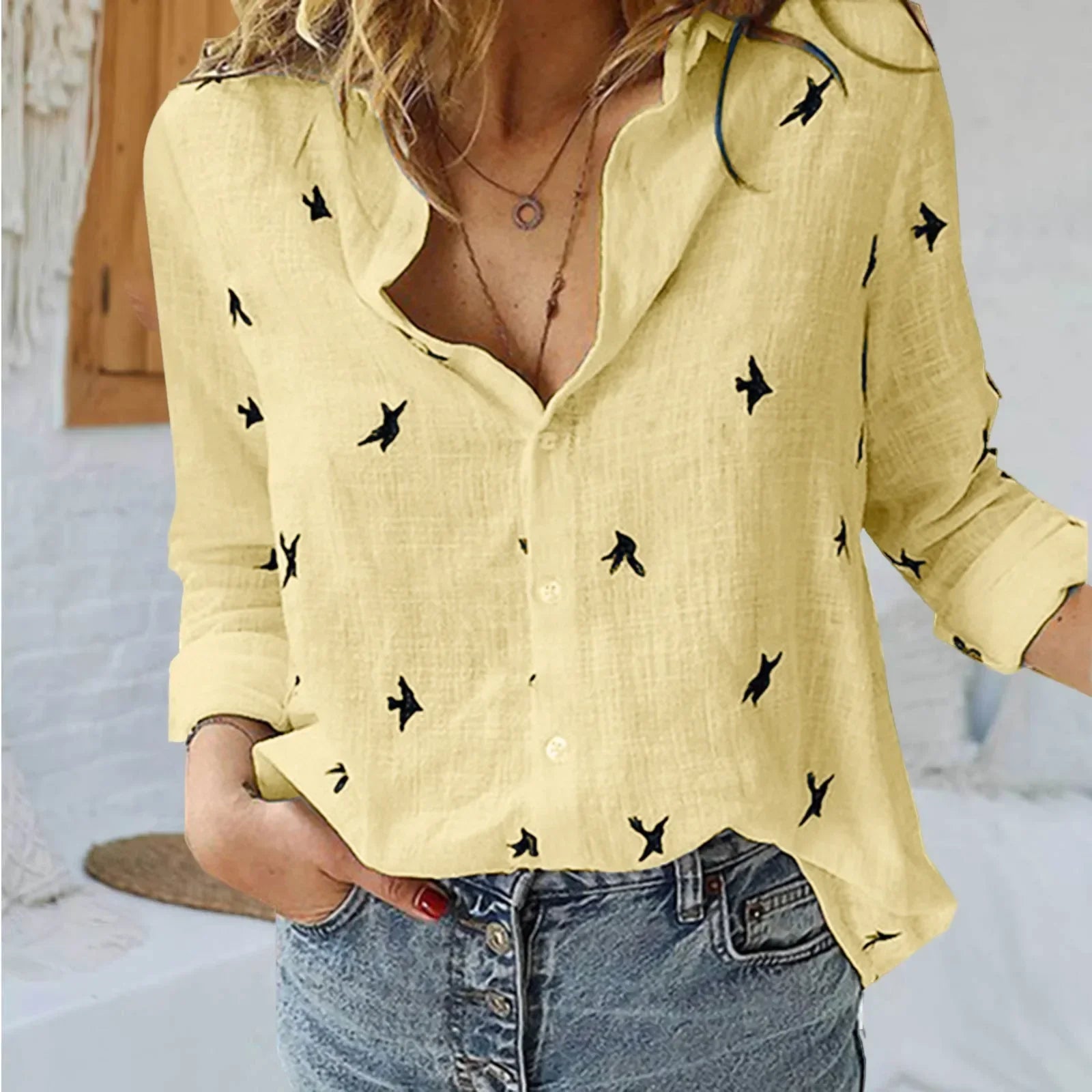 Women's Printed Button Shirt