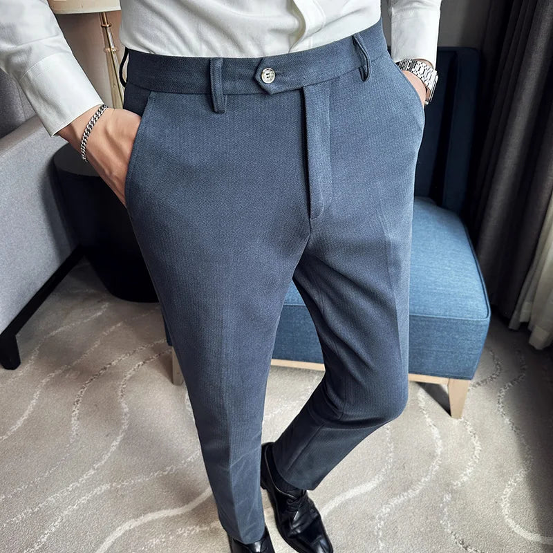 Slim Fit Wool Suit Trousers