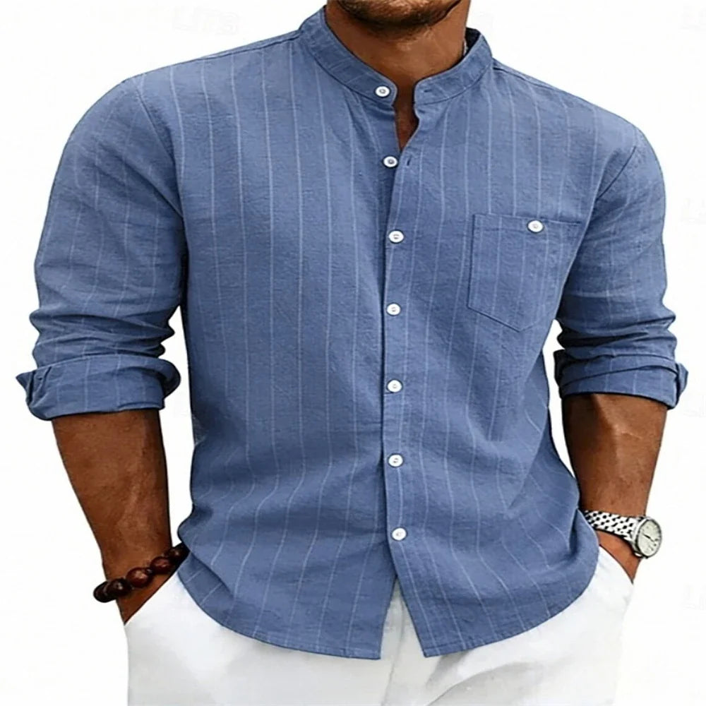 Women's Breathable Striped Linen Shirt