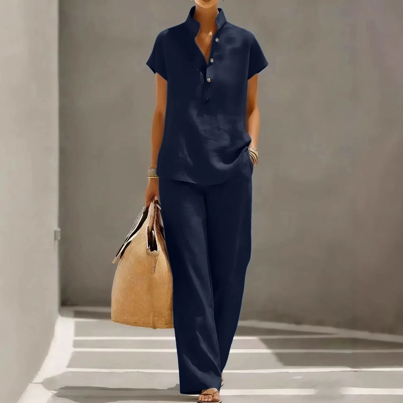 Women's Breathable Linen Matching Set
