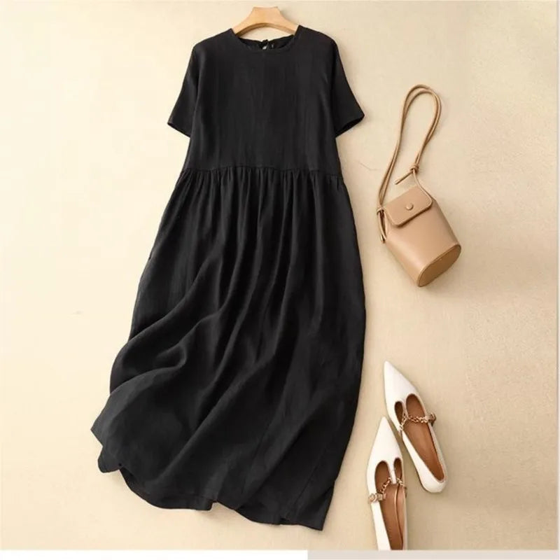 Women's Relaxed Cotton Midi Dress