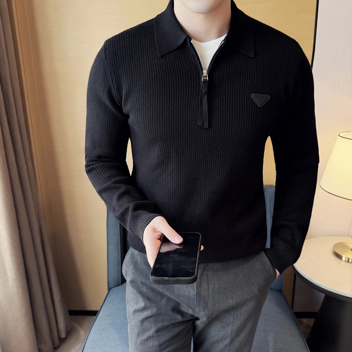 Slim Fit Long-Sleeve Knit Sweater