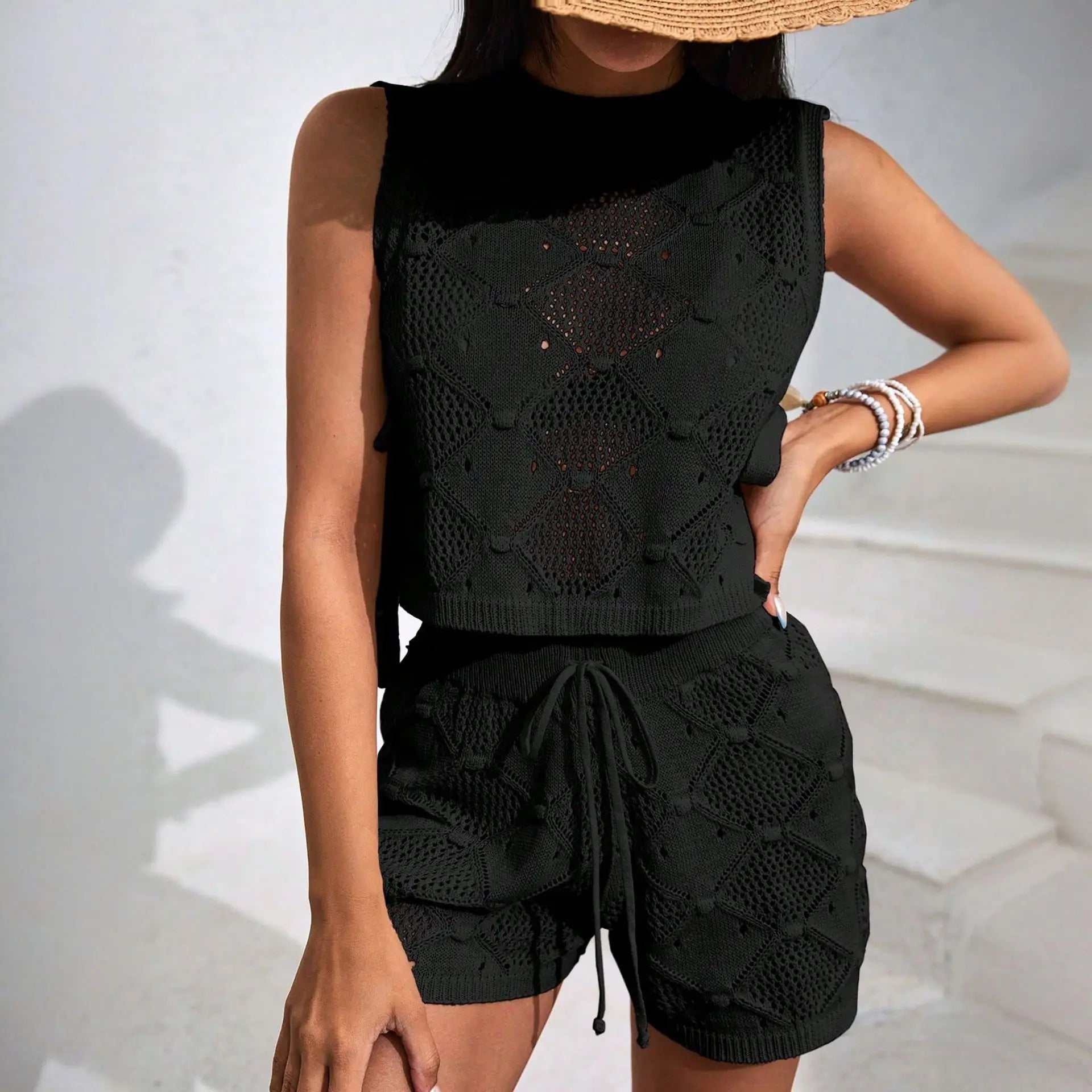 Women's Crochet Two Piece Set
