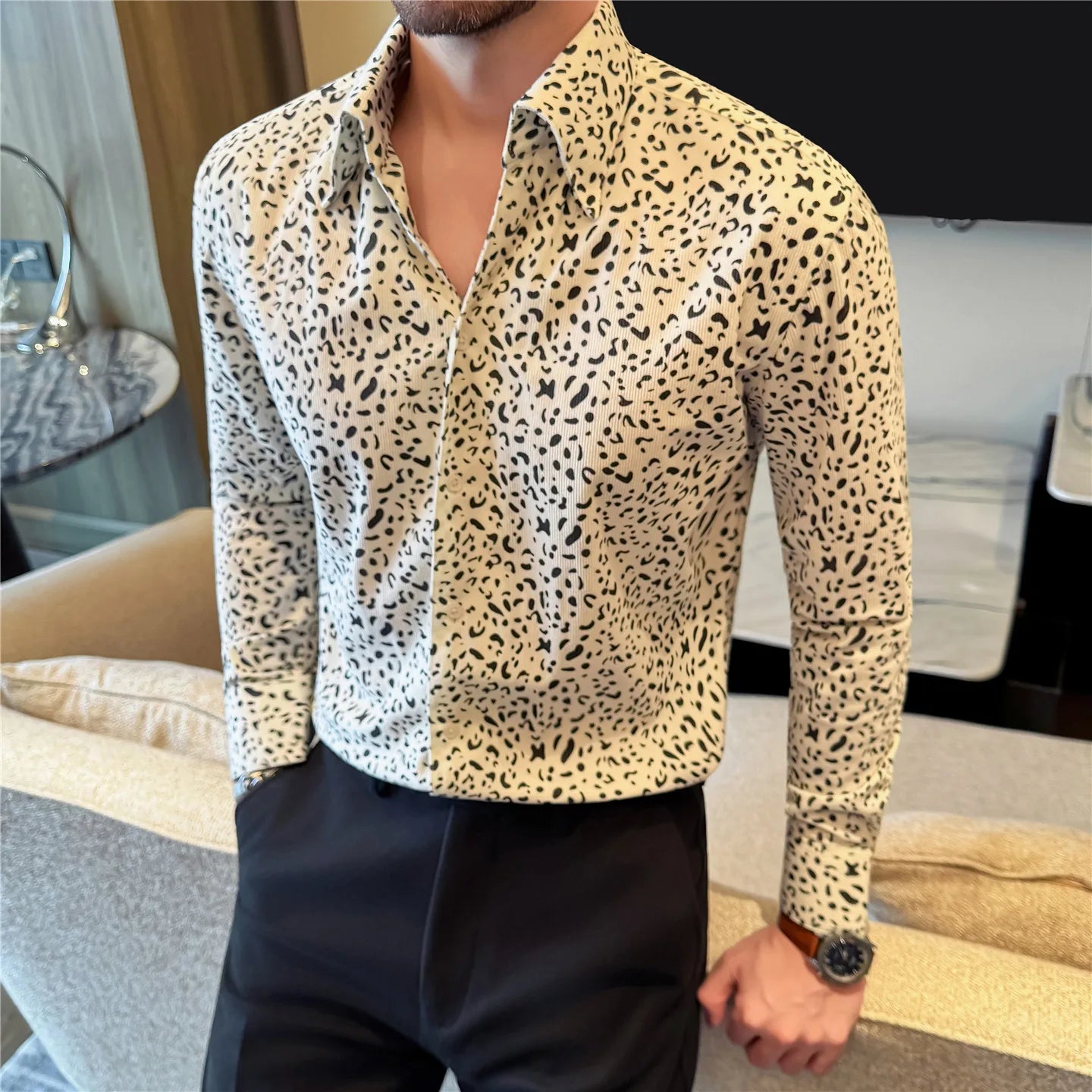 Slim Fit Corduroy Long-Sleeve Shirt