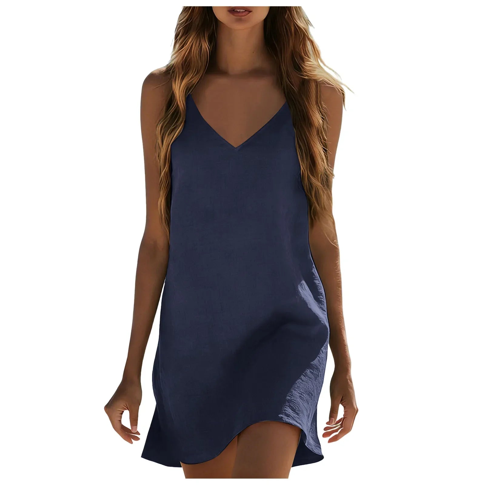 Women's Cotton Linen Mini Dress