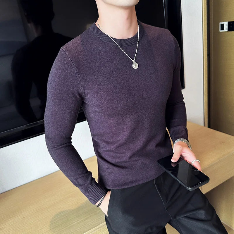 Slim Fit Long-Sleeve Knit Sweater