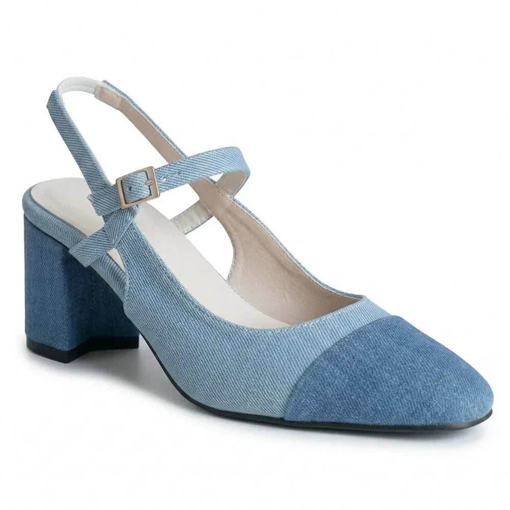Women's Orthopedic Chunky Heel Slingback Pumps