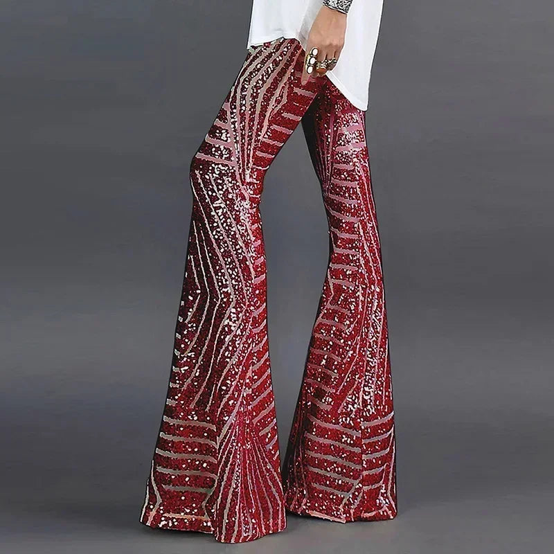 Women's Sequin Flare Pants